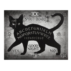 Mały Obraz Czarny Kot Black Cat Spirit Board Canvas Plaque by Alchemy